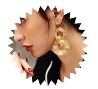 Yienate Lange 70er Jahre Disco Statement Ohrringe Vintage Gold Mehrschichtigen Reifen Drop Haken Ohrringe Leichte Geometrische Große Runde Scheibe Baumeln Ohrringe Hochzeit Prom Ohrringe Für Damen