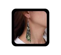 Yienate Netzgitter Pailletten Ohrringe Lange Vintage Bunte Rechteck Baumeln Ohrringe Leicht Disco Charme Haken Ohrring Aussage Funkelnden Pailletten Braut Hochzeit Tropfen Ohrring Für Frauen