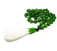 yigedan Damen-Halskette mit Magnolien-Blumen-Anhänger, natürliche grüne Jadeperlen, Jade, Jade