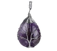 yigedan Halskette mit Anhänger Baum des Lebens aus natürlichem Amethyst, Perle Harz, Amethyst