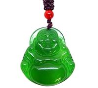 yigedan Halskette mit Buddha-Anhänger aus grüner Jade, Jade