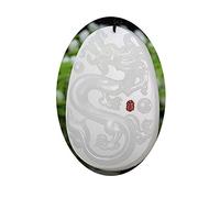 yigedan Halskette mit Drachen-Anhänger aus natürlicher weißer Jade, Jade