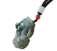 yigedan Jadeit Güteklasse A Jade Glück und Wohlstand Brave Troops Drachen-Anhänger Halskette