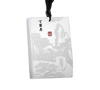 yigedan natur Afghanistan weiß Jade Pine Tree Mountain watert Anhänger Halskette