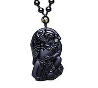 yigedan Pure handgeschnitzt Obsidian wohlhabenden Safe Evil Spirituosen Zhong Kui Anhänger Halskette