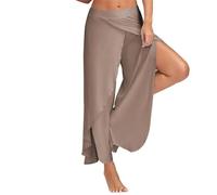 Yigoo Hosen Damen Sporthose Yogahosen Sport Pumphose Haremshose Leichte Sommerhose Marlene Hose Brau XL