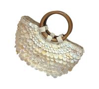 YIGZYCN Strandtasche mit Muschelverzierung, funktionale Abendtasche, kombiniert modisches Design mit praktischen Fächern, kompakte PVC-Tasche für wichtige Dinge