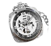 YIHANSS Antike Schwarze mechanische Taschenuhr Männer Frauen römische Ziffern Zifferblatt Uhr Luxus goldene Skelett FOB Kette Uhren Drop Ship