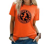 Yihelian Halloween T-Shirt Damen Geist Katzenmotiv Schädel Kurzarm