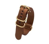 Yilaba 18/20/22/24mm atmungsaktives Uhrenarmband aus gewebtem Nylon im NATO-Militärstil mit hochbelastbarem goldenen Ringverschluss