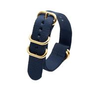 Yilaba 18/20/22/24mm atmungsaktives Uhrenarmband aus gewebtem Nylon im NATO-Militärstil mit hochbelastbarem goldenen Ringverschluss