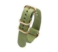 Yilaba 18/20/22/24mm atmungsaktives Uhrenarmband aus gewebtem Nylon im NATO-Militärstil mit hochbelastbarem goldenen Ringverschluss