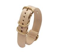 Yilaba 18/20/22/24mm atmungsaktives Uhrenarmband aus gewebtem Nylon im NATO-Militärstil mit hochbelastbarem goldenen Ringverschluss