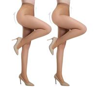 Yilanmy Bauchweg Strumpfhosen für Damen 40 DEN Transparente Shaping Strumpfhose Figurformende Stützstrumpfhose Bauch-Beine-Po Feinstrumpfhose (2 Paar Hautfarbe, M)