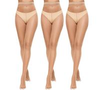 Yilanmy Damen Strumpfhose Ohne Zehen 10D Toeless Strumpfhosen Ultra Transparent Zehenfreie Feinstrumpfhose für Offene Schuhe 3 Paar