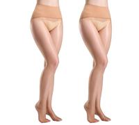 Yilanmy Glänzende Strumpfhosen Damen 20 Den Nahtlose Strumpfhosen Ohne Naht Trasparente Ölige Glanz Feinstrumpfhose (Hautfarben*2, L)