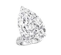 YILDEX Mode S925 Silberringe Damensimulation Von Diamantringen Mit Hohem Kohlenstoffgehalt 12 * 22 Wassertropfen-Vorschlagsringe, 9