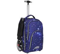 YILWPV 18 Zoll große Räder Schultrolley-Rucksacktasche for Teenager Schulrucksack mit Rädern und Trolley Reiserollgepäcktasche FüR Teenager(Blue)