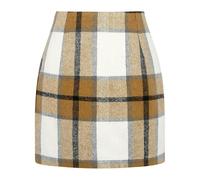 YIMAISZQ Langer Rock Damen Karierter Minirock Für Damen, Herbst Winter, Figurbetonter Bleistiftrock Mit Hoher Taille-Khaki-XL