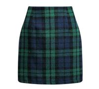 YIMAISZQ Langer Rock Damen Karierter Minirock Für Damen, Herbst Winter, Figurbetonter Bleistiftrock Mit Hoher Taille-dunkelgrün-XXL