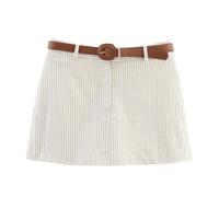 YIMAISZQ Langer Rock Damen Sexy Slim Low Rise Zip Fly Cargo Rock, Lässiger Gerader Süßer Minirock-Khaki-s