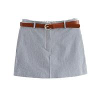 YIMAISZQ Langer Rock Damen Sexy Slim Low Rise Zip Fly Cargo Rock, Lässiger Gerader Süßer Minirock-blau-m