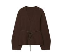 YIMAISZQ Pullover & Strickjacken für Damen Klassischer Coatigan-wickel-Cardigan-Mantel Mit Gürtel, Übergroßer Langer Strickpullover V-Ausschnitt Und Bindegürtel-1-l