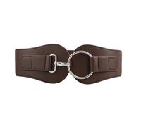 YIMAIWLX Gürtel Damen – Breiter elastischer Ledergürtel mit Vintage-Pin-Schnalle – Kaffee