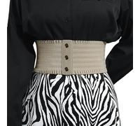 YIMAIWLX gürtel Damen Damen Breiter Bund Stretch Kleid Elastische Druckknopf Korsett Gürtel-khaki-70-95cm