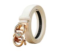 YIMAIWLX gürtel damen Gürtel Frauen Luxuskleid Kuhläden Leder Automatische Schnalle Frauengürtel-c-white-100 Cm