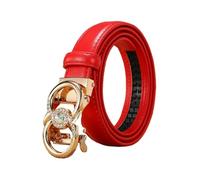 YIMAIWLX gürtel damen Gürtel Frauen Luxuskleid Kuhläden Leder Automatische Schnalle Frauengürtel-c-red-120 Cm