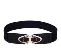 YIMAIWLX gürtel Damen Mode Pu Leder Elastizität Breite Gürtel Für Frauen Dicke Taillenkleid Plus Größe-schwarz-65 cm (68 cm Bis 90 cm)