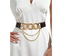 YIMAIWLX gürtel damen Modische Abnehmbare Kette Schnalle Trendy Damen Gürtel-schwarz-130cm