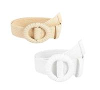 YIMAIWLX gürtel Damen Retro Frühling Sommer Gürtel Neue Handgemachte Gewebte Nadel Schnalle Gürtel Elastische Pp Gürtel Passend Kleid Kleine Frische Süße Art-2stück D-80-100cm Elastisch