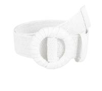 YIMAIWLX gürtel Damen Retro Frühling Sommer Gürtel Neue Handgemachte Gewebte Nadel Schnalle Gürtel Elastische Pp Gürtel Passend Kleid Kleine Frische Süße Art-weiß-80-100cm Elastisch