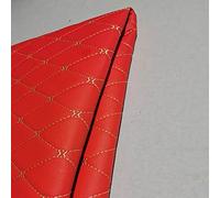 Yimihua Leder Stoff,Kunstleder Meterware Bezugsstoff Polsterstoff Lederoptik Kunstleder gesteppt kaschiert für Handwerk DIY nähen 1,4m breit (Size:3M,Color:Red 2)