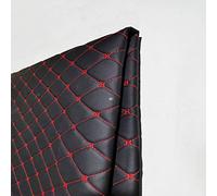 Yimihua Leder Stoff,Kunstleder Meterware Bezugsstoff Polsterstoff Lederoptik Kunstleder gesteppt kaschiert für Handwerk DIY nähen 1,4m breit (Size:3M,Color:Schwarz Rot)