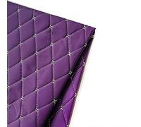 Yimihua Leder Stoff,Kunstleder Meterware Bezugsstoff Polsterstoff Lederoptik Kunstleder gesteppt kaschiert für Handwerk DIY nähen 1,4m breit (Size:2M,Color:Violett)
