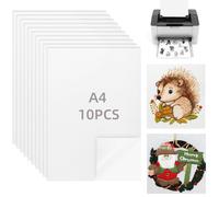 Yimomoyi Stickvorlagen Wasserlöslich, 10 Blätter Stickvlies WasserlöSlich Selbstklebend, A4 Wasserlösliches Stickvlies Selbstklebend Wasserlöslich Stickfolie Bedruckbar für Drucken Handbemalt Bestickt