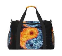 Yin-Yang-Feuer-Wochenendtasche für Damen, Reisetasche, Reisegepäck, Reisezubehör, Schwarz , Einheitsgröße