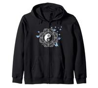 Yin Yang mit Schmetterlingen altes chinesisches Yin Yang Kapuzenjacke
