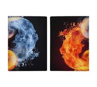 Yin Yang Reisepasshülle aus Leder, handgefertigt, mit Karten- und Ticketschlitz, einfacher Zugriff, Reisepasshülle, Reisepasshülle für Damen und Herren, Stil, 20,3 x 13,8 cm, Stil:, 20.3x13.8cm