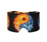 Yin-Yang-Schlafmaske mit Feuer-Wasserdruck, weich, hautfreundlich, Augenabdeckungen, lichtblockierende Schlafmaske für Reisen, Yoga, Nickerchen