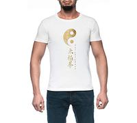 Yin Yang Tai Chi Symbol Herren Weiß T-Shirt Kurzarm Men's White T-Shirt