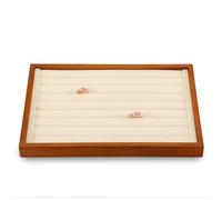 Yinbeini Ring-Ablage, Holz-Ring-Organizer, weiße Ohrstecker-Organizer, Premium-Schmucktabletts