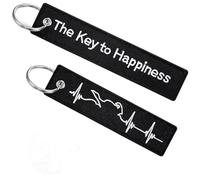 YingMengZhiGe 2 Pcs Schwarz Motorrad Schlüsselanhänger Stoff Bestickt & Kratzfest,Schlüsselanhänger Motorrad Personalisiert,Schlüsselanhänger Motorrad aus Stoff mit Schlüsselring für Motorräder Auto