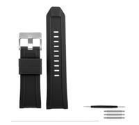 YINGO Hochwertiger Silikon-Gummi-Uhr-Band-Band, geeignet mit Diesel DZ4318 / 4323/4283/7315/4427 Männer wasserdicht weicher großer Riemen 24mm26mm(B Black silver clasp,26mm)