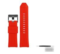 YINGO Hochwertiger Silikon-Gummi-Uhr-Band-Band, geeignet mit Diesel DZ4318 / 4323/4283/7315/4427 Männer wasserdicht weicher großer Riemen 24mm26mm(B Red black clasp,26mm)