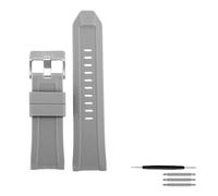 YINGO Hochwertiger Silikon-Gummi-Uhr-Band-Band, geeignet mit Diesel DZ4318 / 4323/4283/7315/4427 Männer wasserdicht weicher großer Riemen 24mm26mm(B Gray silver clasp,26mm)