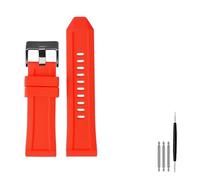 YINGO Hochwertiger Silikon-Gummi-Uhr-Band-Band, geeignet mit Diesel DZ4318 / 4323/4283/7315/4427 Männer wasserdicht weicher großer Riemen 24mm26mm(Red black clasp,24mm)